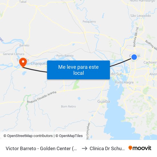 Victor Barreto - Golden Center (Box B) to Clínica Dr Schuster map