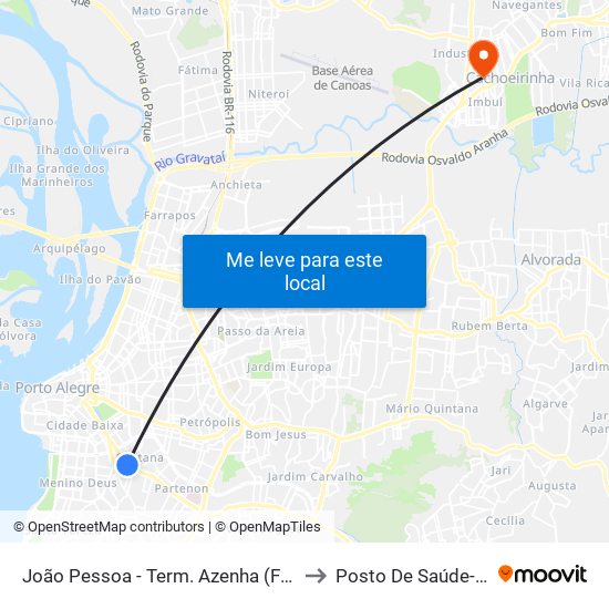 João Pessoa - Term. Azenha (Fora Do Corredor) to Posto De Saúde- Cohab 51 map