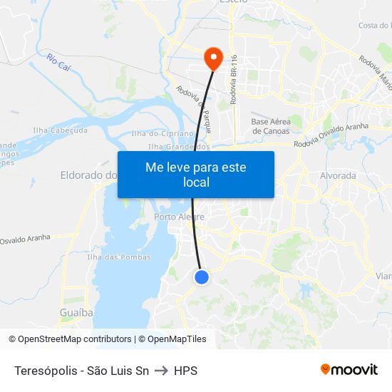 Teresópolis - São Luis Sn to HPS map