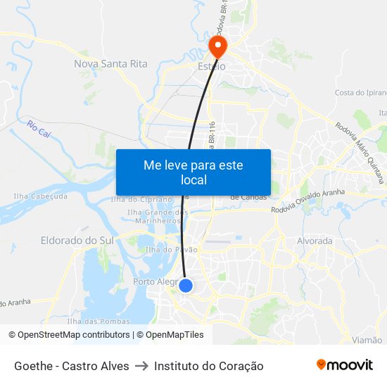 Goethe - Castro Alves to Instituto do Coração map