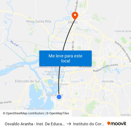 Osvaldo Aranha - Inst. De Educação Bc to Instituto do Coração map