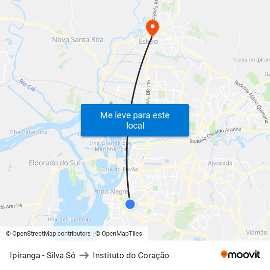 Ipiranga - Silva Só to Instituto do Coração map