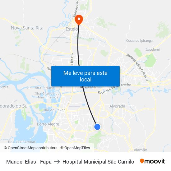 Manoel Elias - Fapa to Hospital Municipal São Camilo map