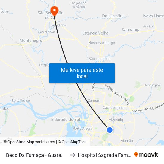 Beco Da Fumaça - Guarapari to Hospital Sagrada Família map