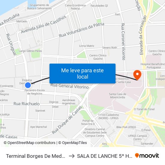 Terminal Borges De Medeiros to SALA DE LANCHE 5º HDVS map