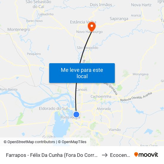 Farrapos - Félix Da Cunha (Fora Do Corredor) to Ecocentro map