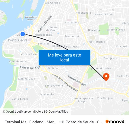 Terminal Mal. Floriano - Mercado to Posto de Saude - Ceres map