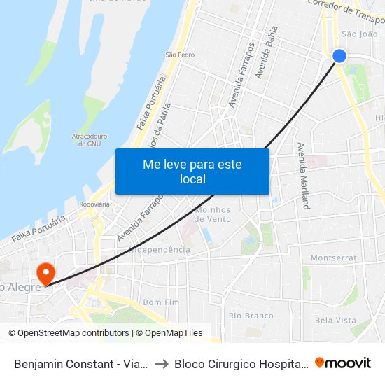 Benjamin Constant - Viaduto Utzig [Bairro - Bc] to Bloco Cirurgico Hospital Dom Vicente Scherer map