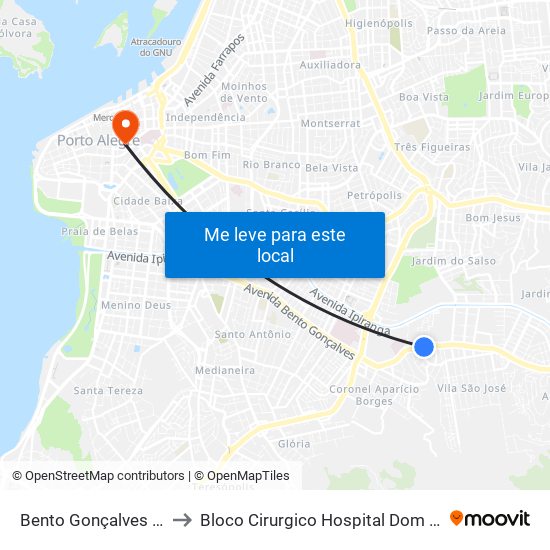Bento Gonçalves - Pucrs Bc to Bloco Cirurgico Hospital Dom Vicente Scherer map