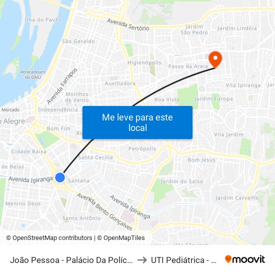 João Pessoa - Palácio Da Polícia Bc to UTI Pediátrica - HCC map