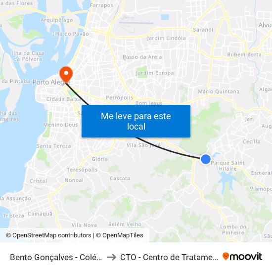 Bento Gonçalves - Colégio De Aplicação to CTO - Centro de Tratamento da Obesidade map