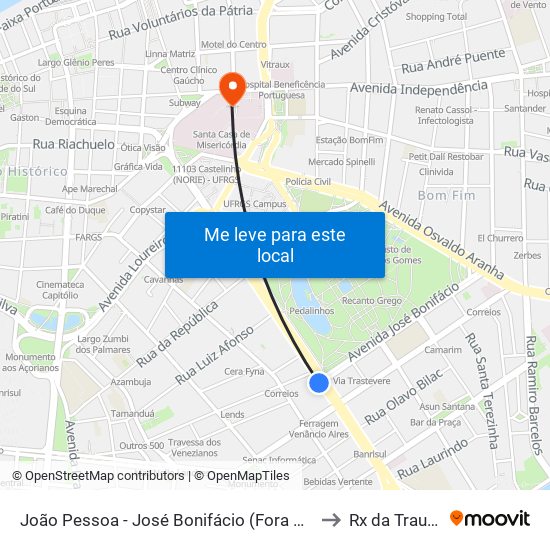João Pessoa - José Bonifácio (Fora Do Corredor) to Rx da Traumato map