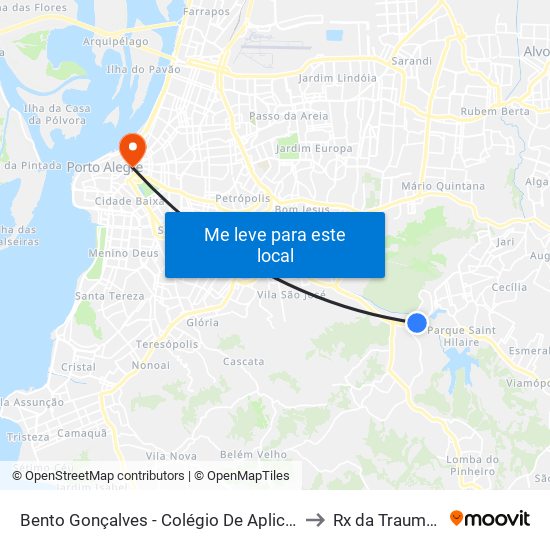 Bento Gonçalves - Colégio De Aplicação to Rx da Traumato map