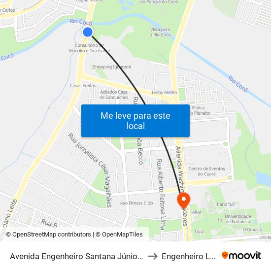 Avenida Engenheiro Santana Júnior | Iguatemi Empresarial - Edson Queiroz to Engenheiro Luciano Cavalcante map