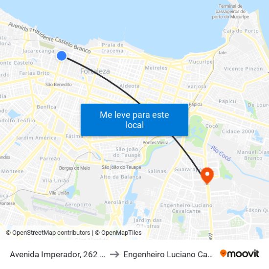 Avenida Imperador, 262 - Centro to Engenheiro Luciano Cavalcante map