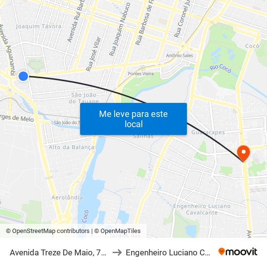 Avenida Treze De Maio, 74 - Fátima to Engenheiro Luciano Cavalcante map
