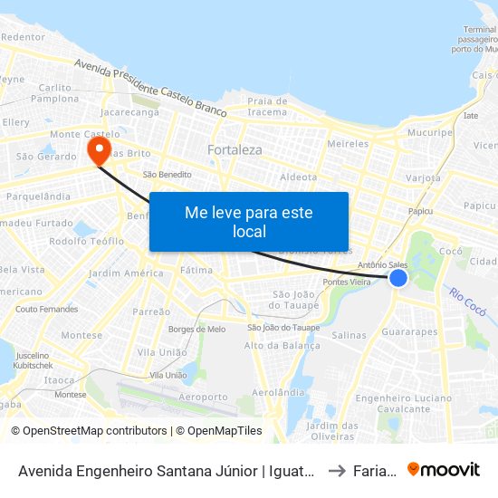 Avenida Engenheiro Santana Júnior | Iguatemi Empresarial - Edson Queiroz to Farias Brito map