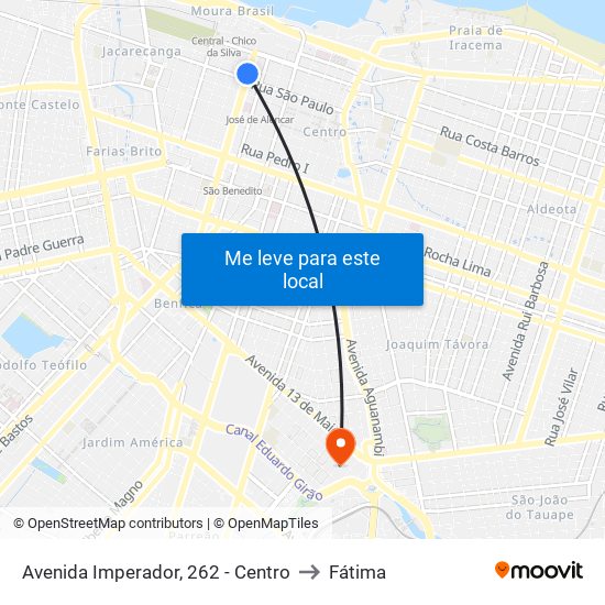 Avenida Imperador, 262 - Centro to Fátima map