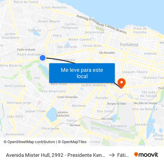 Avenida Mister Hull, 2992 - Presidente Kennedy to Fátima map