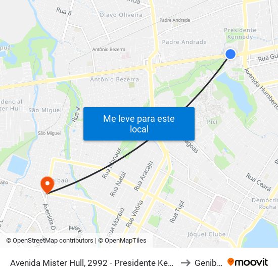 Avenida Mister Hull, 2992 - Presidente Kennedy to Genibaú map