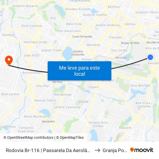 Rodovia Br-116 | Passarela Da Aerolândia - Aerolândia to Granja Portugal map