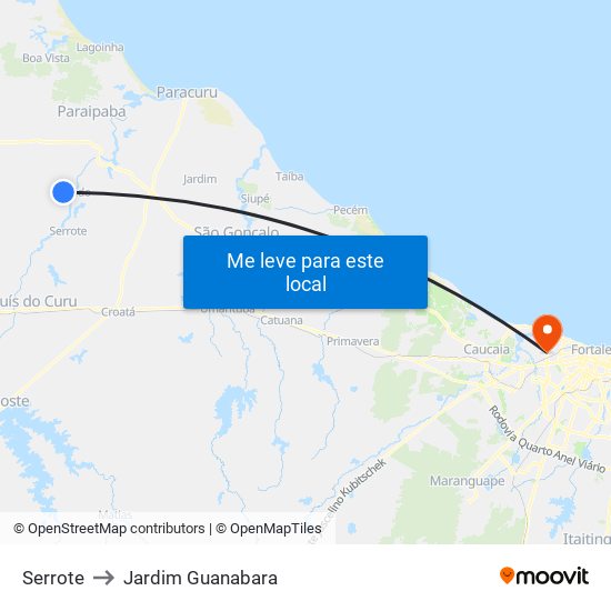 Serrote to Jardim Guanabara map