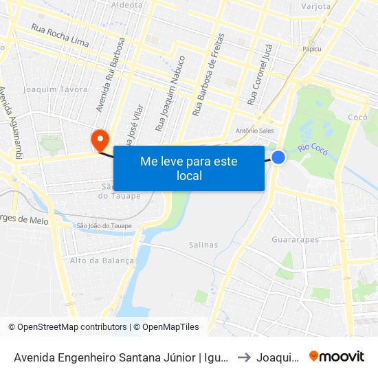 Avenida Engenheiro Santana Júnior | Iguatemi Empresarial - Edson Queiroz to Joaquim Távora map