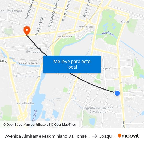 Avenida Almirante Maximiniano Da Fonseca | Uni7 - Engenheiro Luciano Cavalcante to Joaquim Távora map