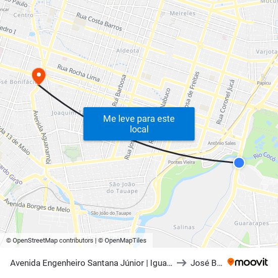 Avenida Engenheiro Santana Júnior | Iguatemi Empresarial - Edson Queiroz to José Bonifácio map