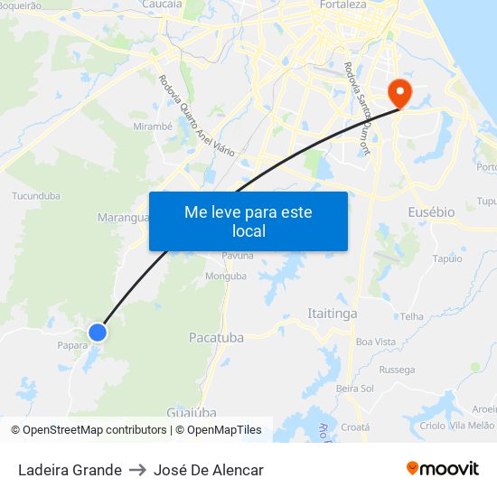 Ladeira Grande to José De Alencar map