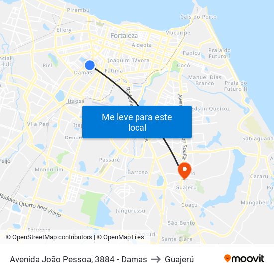 Avenida João Pessoa, 3884 - Damas to Guajerú map