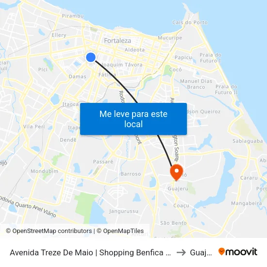 Avenida Treze De Maio | Shopping Benfica - Benfica to Guajerú map