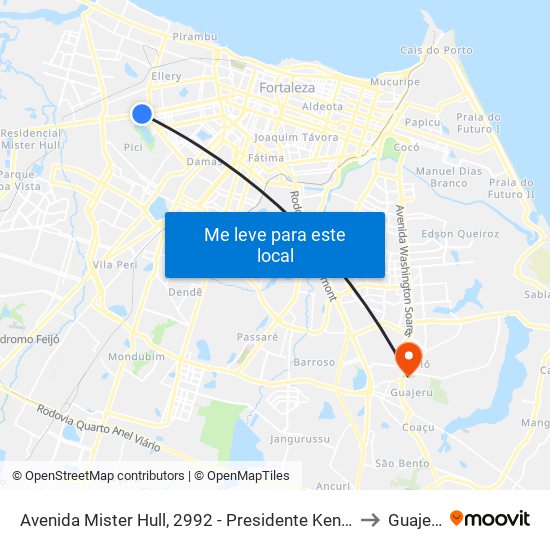 Avenida Mister Hull, 2992 - Presidente Kennedy to Guajerú map