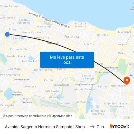 Avenida Sargento Hermínio Sampaio | Shopping Riomar Kennedy - Presidente Kennedy to Guararapes map