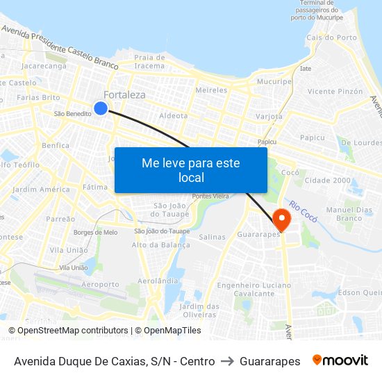 Avenida Duque De Caxias, S/N - Centro to Guararapes map