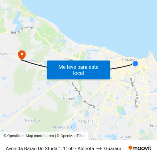 Avenida Barão De Studart, 1160 - Aldeota to Guararu map