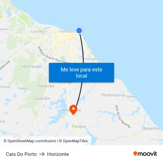 Cais Do Porto to Horizonte map