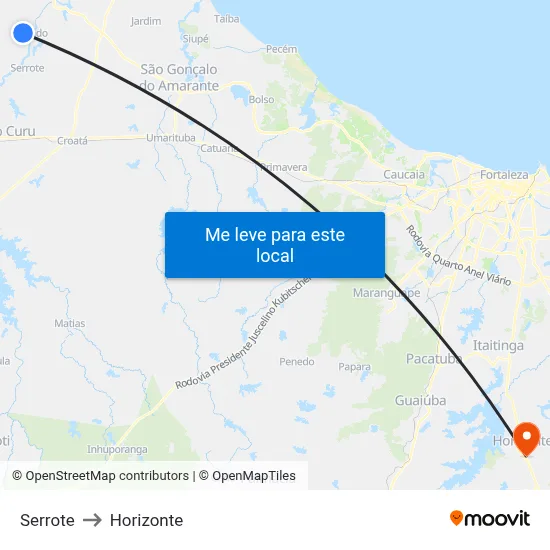 Serrote to Horizonte map