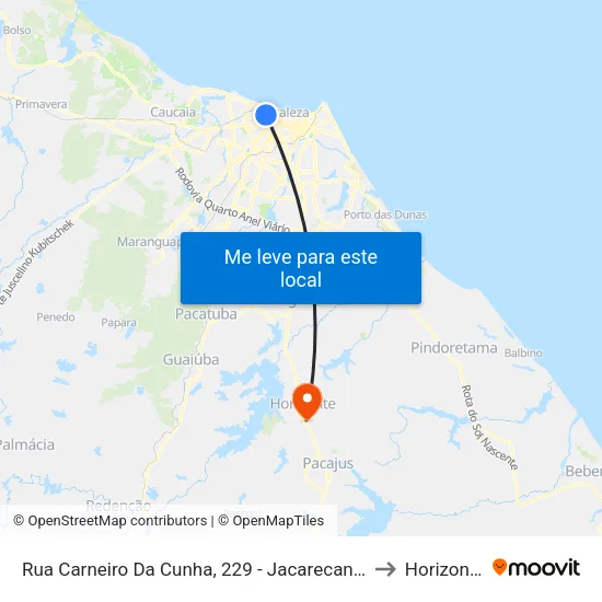 Rua Carneiro Da Cunha, 229 - Jacarecanga to Horizonte map