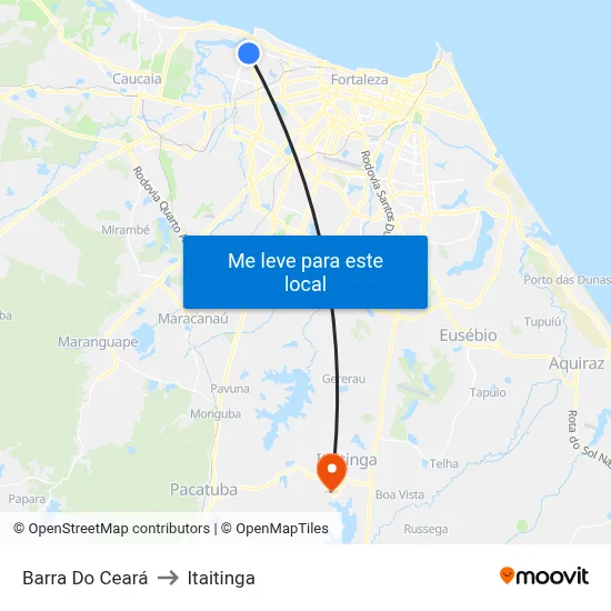 Barra Do Ceará to Itaitinga map