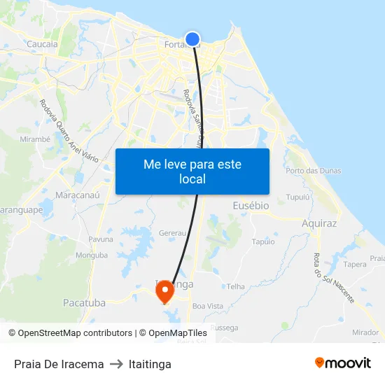 Praia De Iracema to Itaitinga map