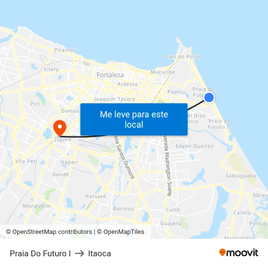 Praia Do Futuro I to Itaoca map