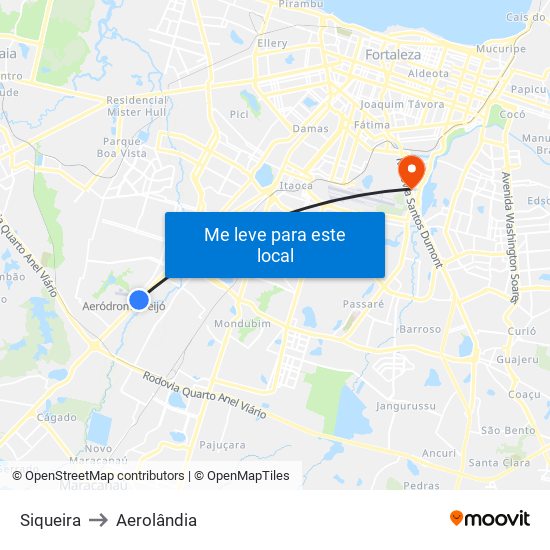 Siqueira to Aerolândia map