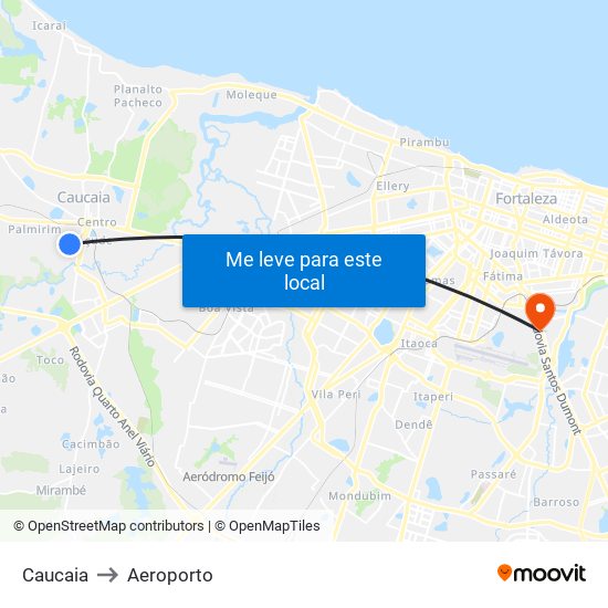 Caucaia to Aeroporto map