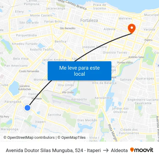 Avenida Doutor Silas Munguba, 524 - Itaperi to Aldeota map