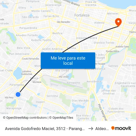 Avenida Godofredo Maciel, 3512 - Parangaba to Aldeota map