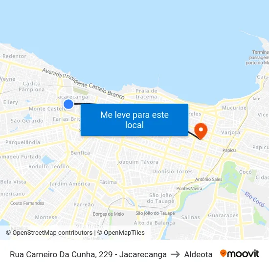 Rua Carneiro Da Cunha, 229 - Jacarecanga to Aldeota map