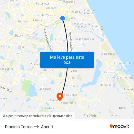 Dionísio Torres to Ancuri map