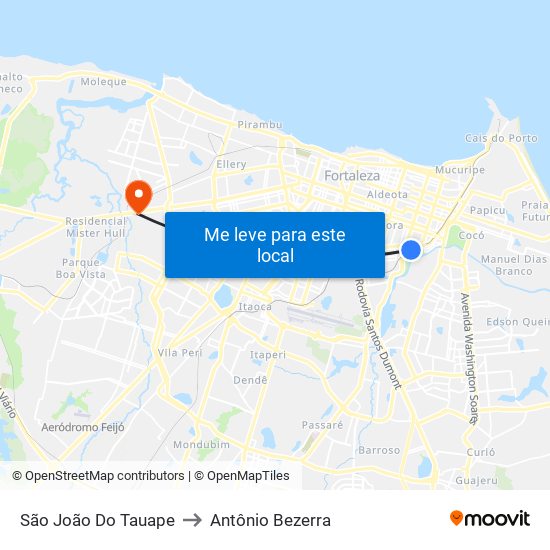 São João Do Tauape to Antônio Bezerra map