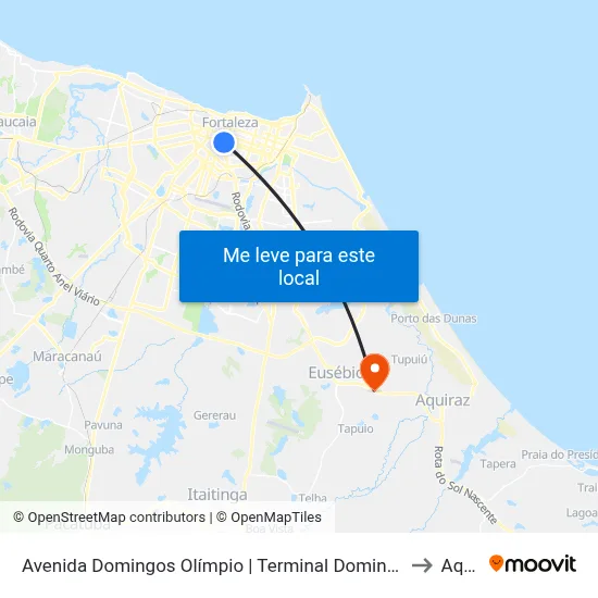 Avenida Domingos Olímpio | Terminal Domingos Olímpio - José Bonifácio to Aquiraz map